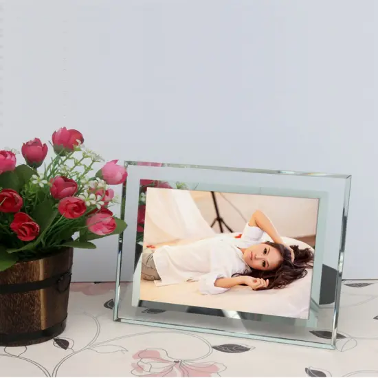 4x6 Glass Frame Small Photo High Transparency Vertical and Horizontal Style for Desk Shelf and Office Table Family Gallery and Wedding or Holiday Decoration {3}