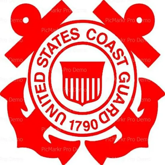 6 Inch Round Cake - Coast Guard Logo - Edible Cake or Cupcake Topper - D20157 {1}