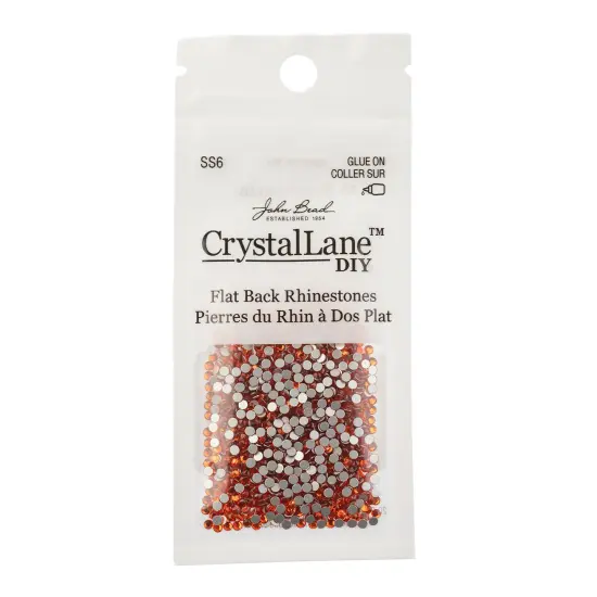 Crystal Lane DIY SS6 Glass Flatback Rhinestones, 1440pcs Orange {3}