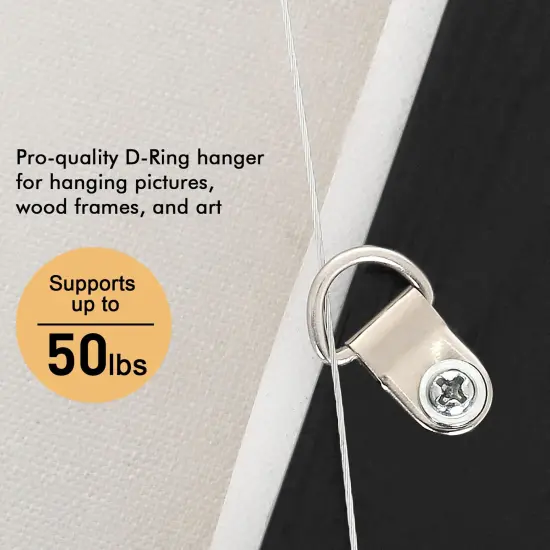 Picture Hanging Hardware with Wire - ROBUST 91pcs Picture Hanging Kit, Wall Hooks for Hanging Pictures with Wire, Screw, D Ring, Loop Sleeves for Picture Frame, Mirror, Art(N8) {2}