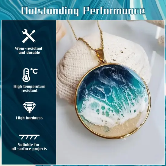 16OZ Epoxy Resin Kit-Crystal Clear Resin and Hardener Resin Epoxy kit,No Yellowing, No Bubbles Casting Resin Perfect for Jewelry Making Molds Crafts DIY 1:1 Ratio(8OZx2 {6}