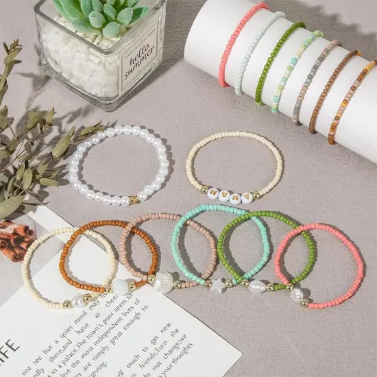 3mm Glass Seed Beads for Bracelets Making, Friendship Bracelet Making Kit, 24 Colors Bead Bracelet Kit {3}