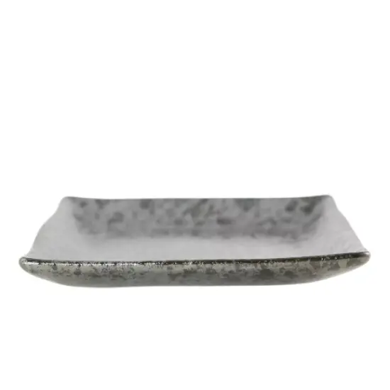 Square Ceramic Humidity Tray for Bonsai Tree 5.25"x 5.25"x 0.75" - Black Stain {1}