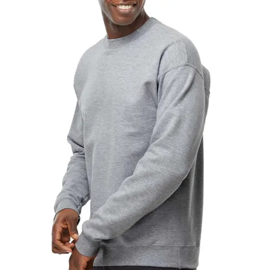 Hanes Perfect Fleece Crewneck Long Sleeve T-shirt Casual Multicolor Trendy Tee Light steel {1}