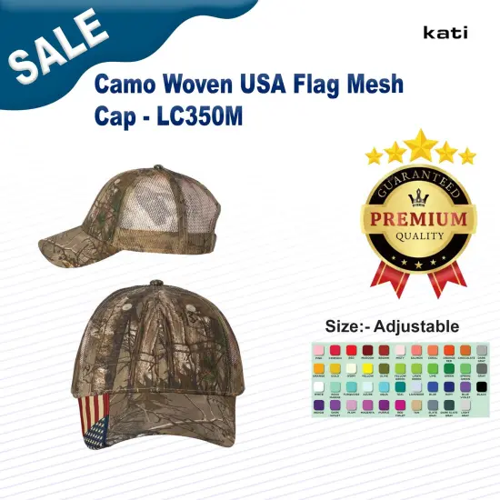 Kati&reg; Camo Woven USA Flag Mesh Cap Xtra/Xtra/U Fla Mesh {3}