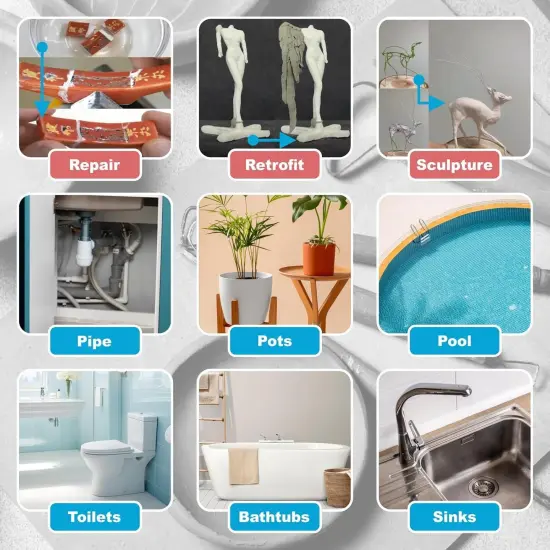 1 Pound Natural Epoxy Putty Sculpt Clay, 2 Part (A & B) Air Dry Clay Plaster Mold for Sculpting, Modeling, Building, Repairing, Self-Hardening Epoxy Clay Easily Repairs Metal, Wood, Tile, Ceramics {6}