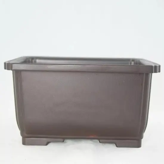 Rectangular Plastic Bonsai / Succulent Pot 10.5"x 7.75"x 3.5" - Dark Brown {3}