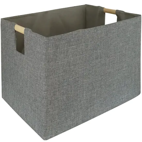 Storage Bin for Shelves Rectangle Closet Baskets Foldable Box with Handles Gray Shelf Baskets Toy Boxes for Home Office Car Dormroom {2}