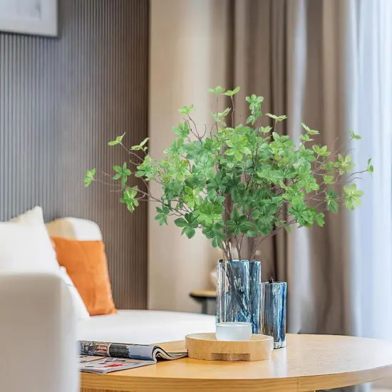 6PCS Artificial Greenery Stems 28" Faux Twigs Branches for Vase with Fake Plants Silk Leaves Indoor Spring Summer Foliage for Home Table Centerpieces Kitchen Room Decorations {3}