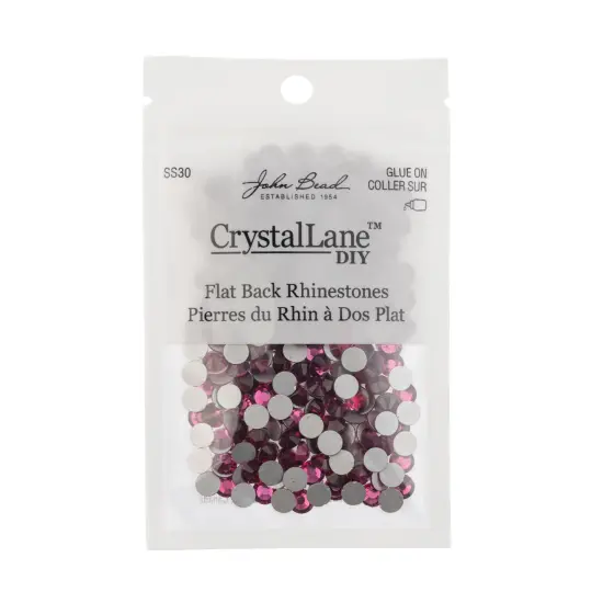 Crystal Lane DIY SS30 Glass Flatback Rhinestones, 288pcs Fuchsia Pink {3}