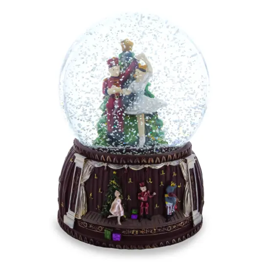 Dancing Nutcracker and Ballerina Musical Water Snow Globe {4}