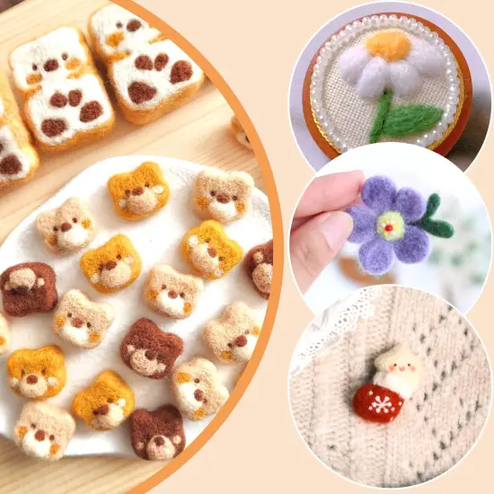 80PCS Needle Felting Needles, 4 Sizes Wool Felting Needles, Needle Felting Tools Supplies Kit with Felting Needles Fingercots Storage Box for DIY Wool Felting Crafts {2}