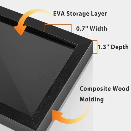 Pin Display Frame, 7x9 Shadow Box for Wall and Tabletop Mount, Pin Collection Display, Brooch Holder for Enthusiast, Black {5}