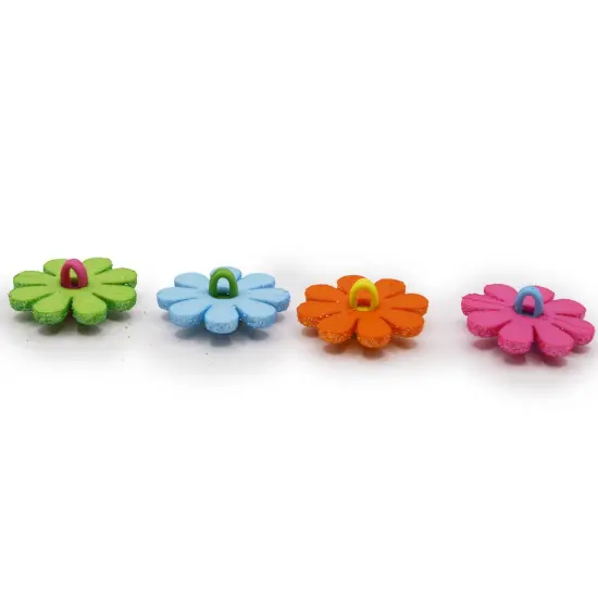 Bright Color Daisies Glittery Neon Craft Embellishments 24pcs {3}