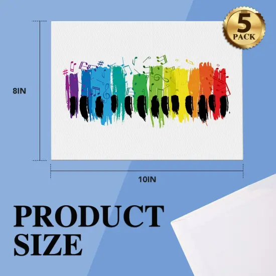 Canvas Boards for Painting, 5 Pack Canvases for Painting 8x10 Cotton Primed Acid Free Blank Canvas Panels for Oil Paint, Watercolor, Acrylic Paint, Gouache and Tempera. {5}