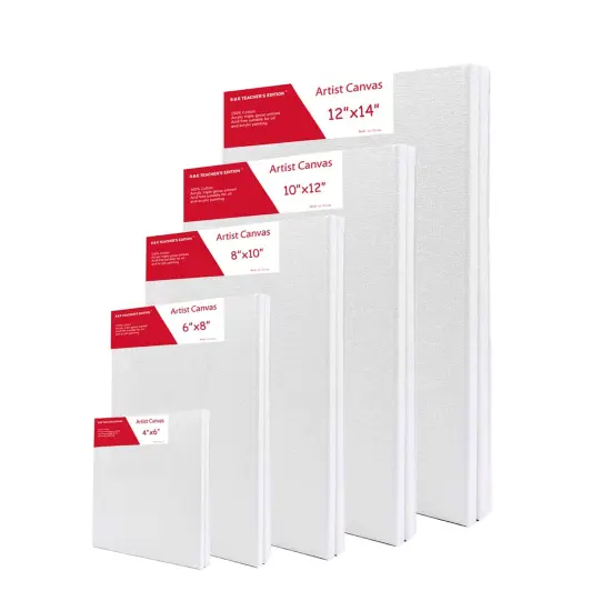 10 Pcs Stretched Canvases with Multi Size Pack, 4x6, 6x8, 8x10, 10x12, 12x14, for Painting, Acrylic Pouring, Oil Paint & Watercolor Art Media {1}