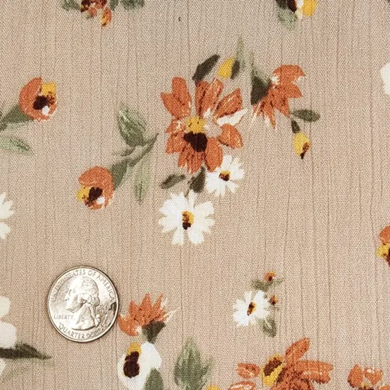 1 Yard Rayon Crinkle Crepon Apparel Fabric, Hazelnut, 50/52" Wide, Soft Draping Texture {3}