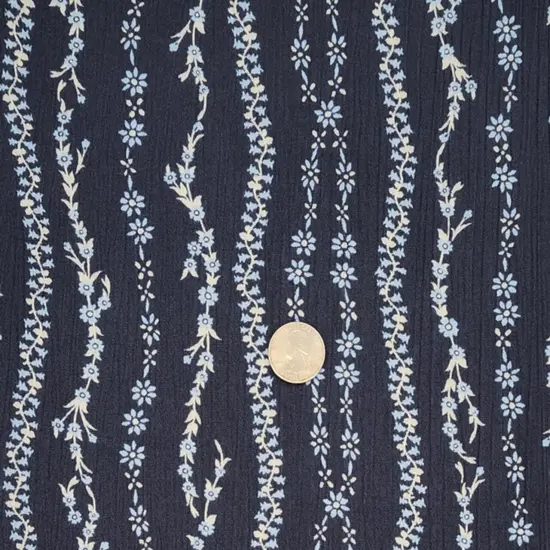 1 Yard Navy Blue Rayon Crinkle Apparel Fabric, 100% Rayon, 50/52&rdquo; Wide {3}