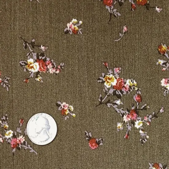 1 yard Military Olive Rayon Crinkle Fabric Soft Lightweight Apparel Rayon Material 50/52 Inch {3}