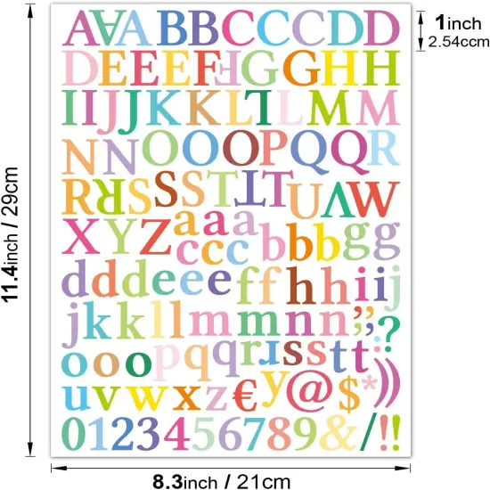 10 Sheets 1320 Alphabet Stickers Letter Sticker Vinyl Self-Adhesive Number {2}