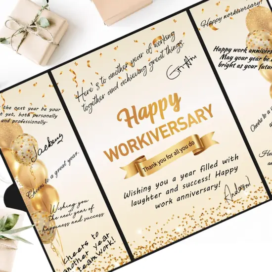 Black Gold Happy Workiversary Party Decorations, Happy Work Anniversary {5}