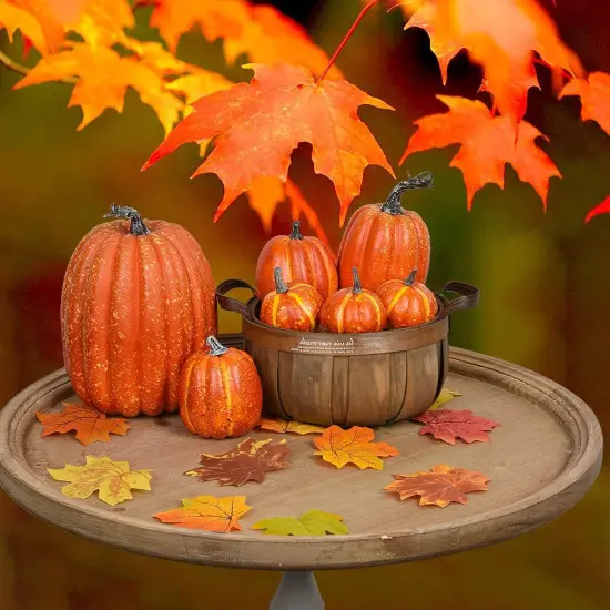 7Pcs Thanksgiving Artificial Pumpkin Home Decoration {4}