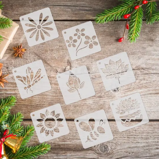60 Reusable Flower Stencils - 3x3 Inch {1}