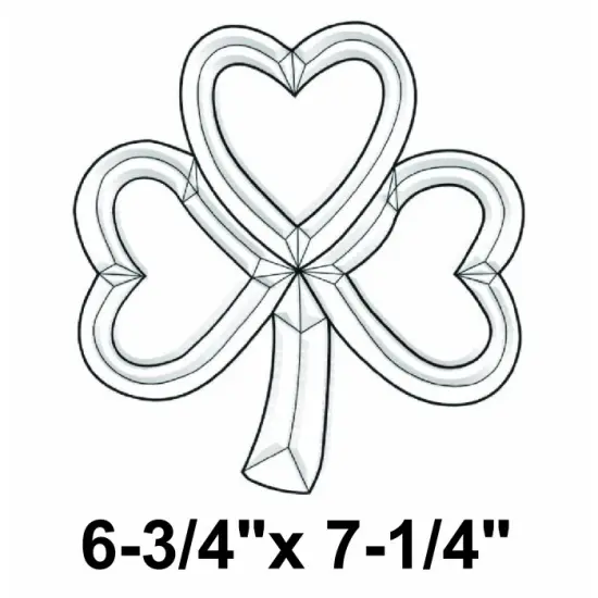 6-3/4" x 7-1/4" Exquisite Clear Glass Shamrock Cluster EC126 {2}