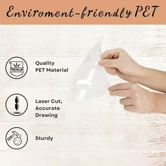 Stencils for Painting, 45 Pack, 8.27x5.52 Inch, Reusable Plastic Large {3}