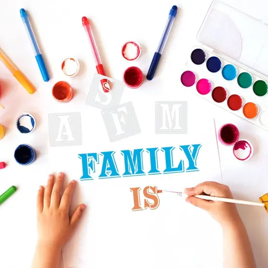 42 Pcs - 2 Inch Letter Stencils Symbol Numbers Craft Stencils {4}