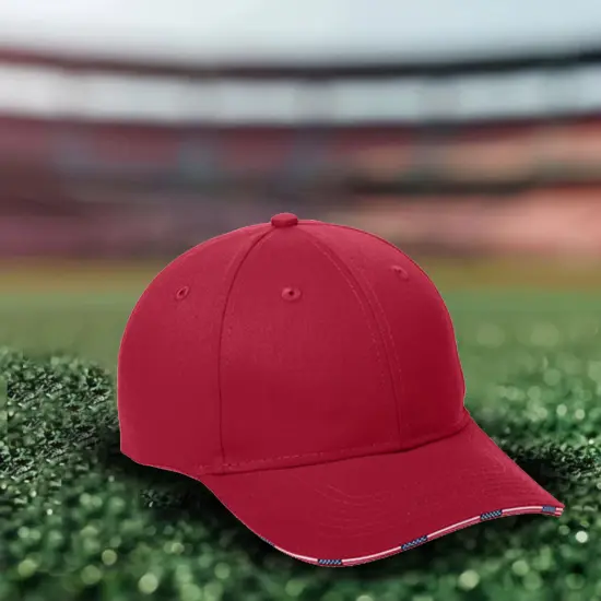 Port Authority&reg; Americana Flag Sandwich Cap, Low Profile Structured Cotton Twill Hat with Hook and Loop Closure Oyster {7}