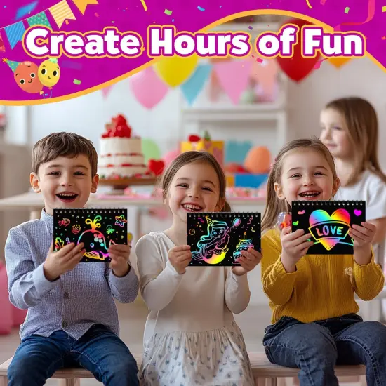 Pack Scratch Rainbow Art Crafts Notebook {4}