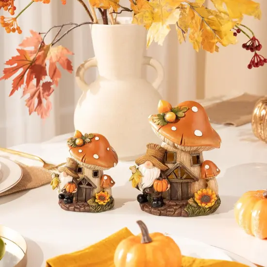 Lighted Fall Gnomes Decor for Table Indoor with LED 5Inch {4}