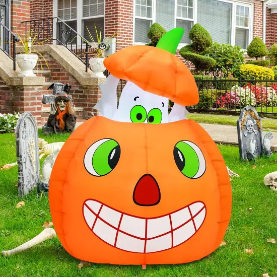 Halloween Inflatables Animated Pumpkin Ghost Outdoor Decorations {4}
