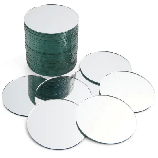 50-Pack of Small Round Mirrors for Crafts, 3-Inch Glass Tile Circles for Wall and Table Decor, Mosaics, DIY Home Projects, Decorations, Arts and Crafts Supplies {1}