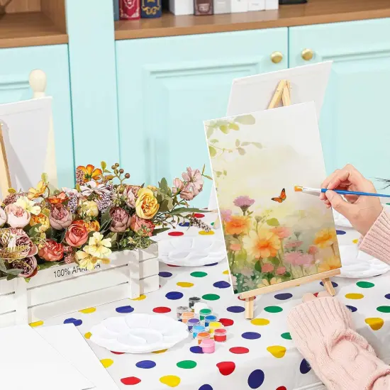 12 Set 8x10 Inch Canvas and Easel Set Paint Kits for Adults {4}