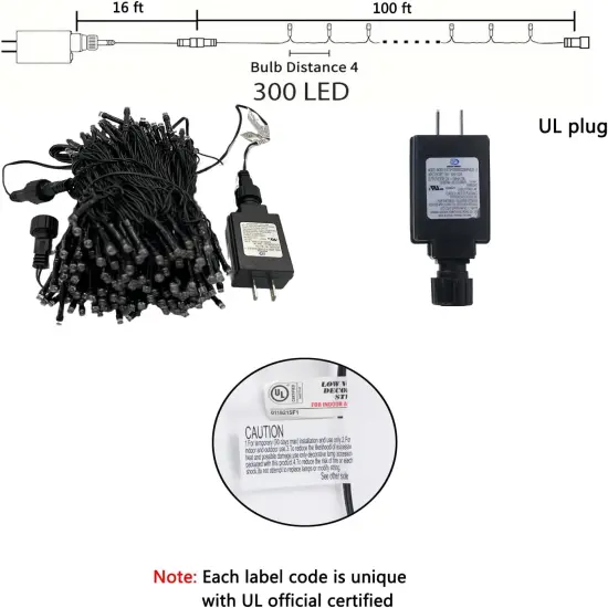 Halloween Orange String Lights - 100FT, 300 LED, 8 Modes {4}