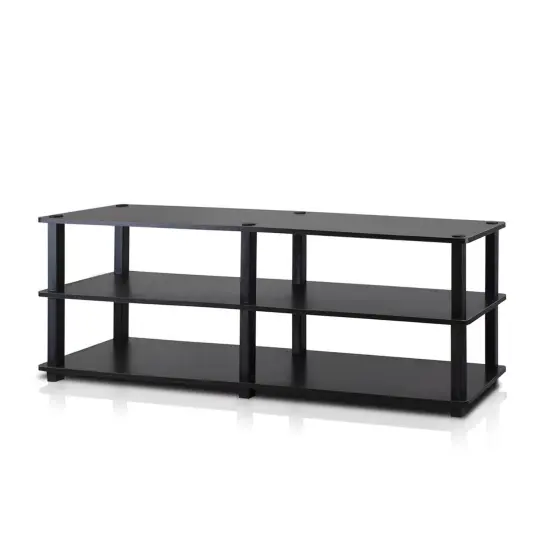 Espresso Black Composite Wood Shoe Rack with 3 Shelves and 18 Pairs Capacity {1}