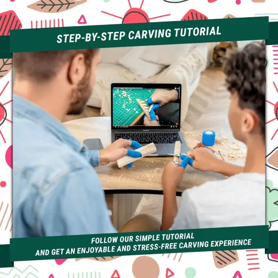 Whittling Set Includes Safety Wood Carving Knife for Kids {3}