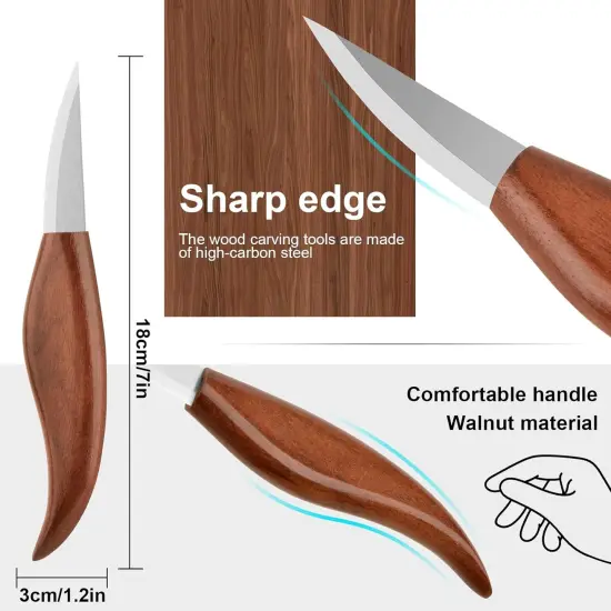 Wood Carving Knife With Leather Strop and Polishing Compound {2}