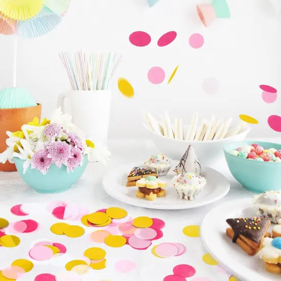 5000 Pieces Tissue Paper Confetti Circles - Pink and Gold {5}