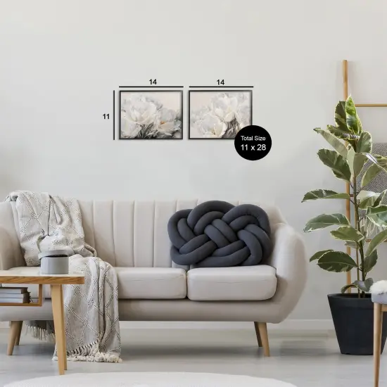 Stupell Industries Soft White Budding Roses 2pc Framed Giclee Set By Igor Levashov {9}