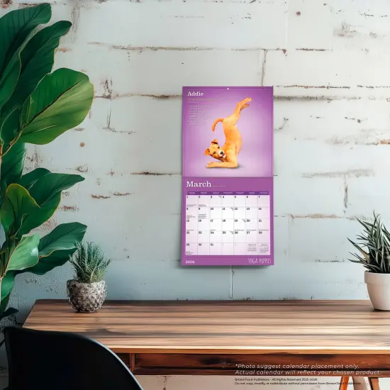 Yoga Puppies OFFICIAL | 2026 7 x 14 Inch (Hanging) Monthly Mini Wall Calendar {5}