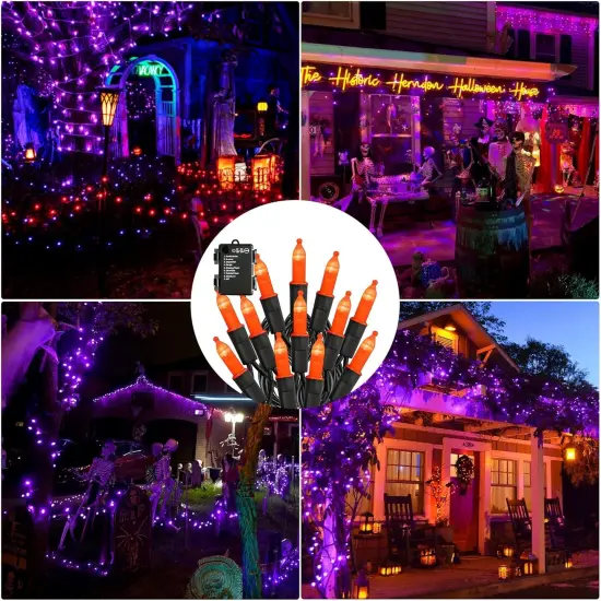 2 Pack 50 LED 16FT Halloween Orange String Lights Outdoor {5}