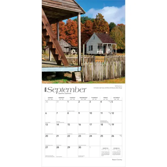 Bayou Country | Louisiana Places | 2026 12 x 24 Inch (Hanging) Monthly Square Wall Calendar | Plastic-Free {4}