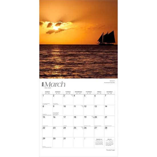 Florida Coast | 2026 12 x 24 Inch (Hanging) Monthly Square Wall Calendar | Plastic-Free {3}