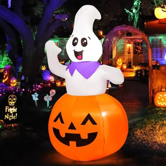 Halloween Inflatable Cute Pumpkin Ghost Outdoor {2}