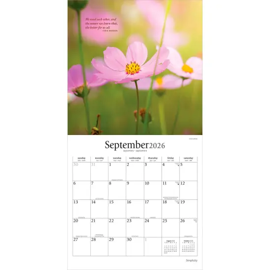Simplicity | 2026 12 x 24 Inch (Hanging) Monthly Square Wall Calendar | Plastic-Free {4}