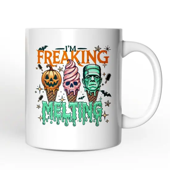 I&rsquo;m Freaking Melting Frankenstein Mug, Funny Ice Cream Halloween Gift for Summer Spooky Season {3}