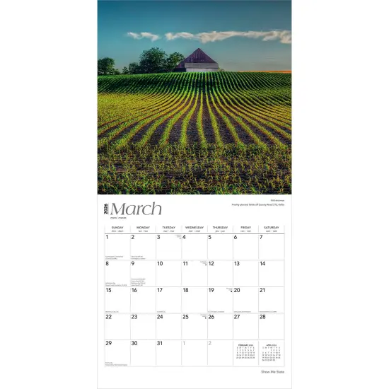 Show Me State | Missouri Places | 2026 12 x 24 Inch (Hanging) Monthly Square Wall Calendar | Plastic-Free {3}